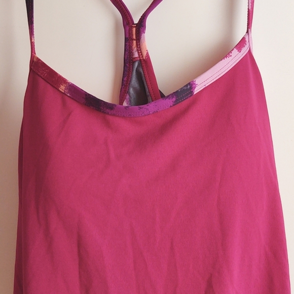 Nike Cascade Sport Fuschia Tankini Swim Top Draped Open Back Size Small - Picture 7 of 11
